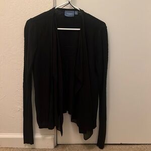 Black Cover-Up Sweater Open-Front